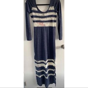 SOLD - Boho Maxi Dress with Lace